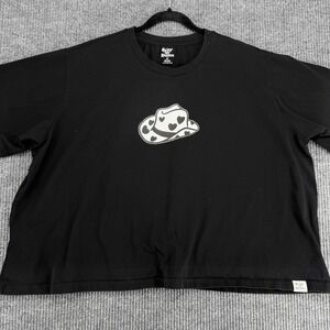Y2K Cowgirl Graphic Tee Black Oversized 3XL Western Coquette Heart Hat Plus Size
